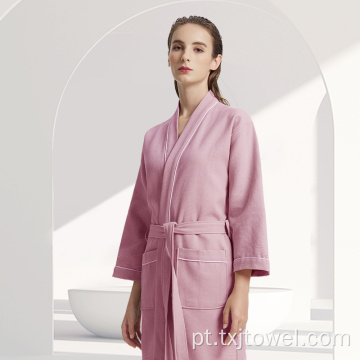 Hotel bordado Waffle Bathrobe